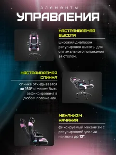 Кресло геймерское Zone 51 Cyberpunk (голубой/фуксия) — фото 9