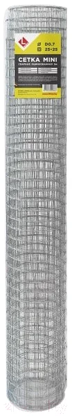 Сетка сварная Lihtar D 0.7 25мм 1x5м