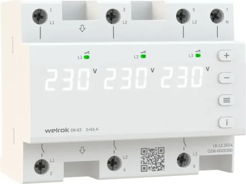 Реле напряжения Welrok D6-50 (белый)