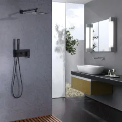 Душевая система со смесителем Abber Daheim AF8218B (черный матовый) — фото 8
