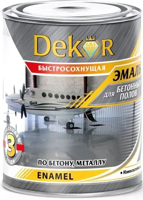 Эмаль Dekor Алкидно-уретановая для бетонных полов (2.6кг, красно-коричневый)