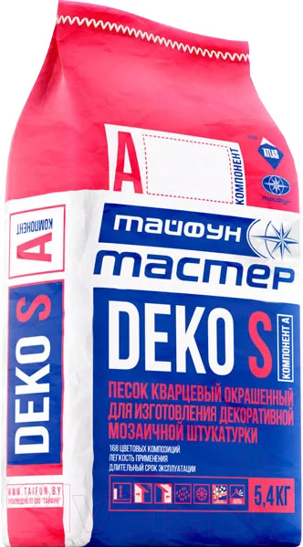 Кварцевый песок Тайфун Deko S А3 Компонент А (5.4кг, кирпичный)