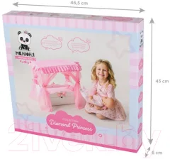 Аксессуар для куклы Leader Toys Diamond Princes Кроватка c царским балдахином / 71219 (белый) — фото 5