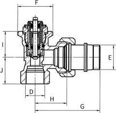 Клапан термостатический Simplex DN20 Угловая форма / F 34005 — фото 6