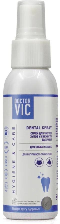 Средство для ухода за полостью рта животных Doctor VIC Для чистки зубов и свежести дыхания (100мл) — фото 1