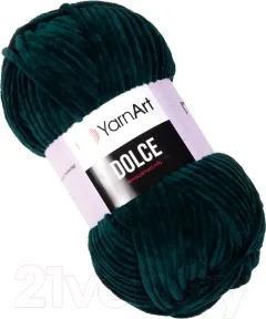 Пряжа для вязания Yarnart Dolce 100% микрополиэстер / 774 (120м, зеленый изумруд) — фото 5
