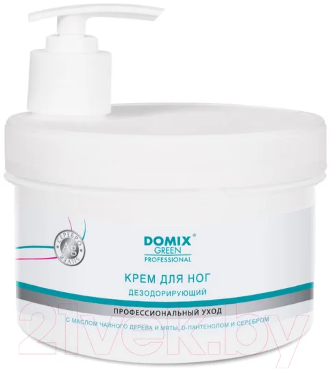 Крем для ног Domix Green Дезодорирующий с серебром и маслом чайного дерева (500мл)