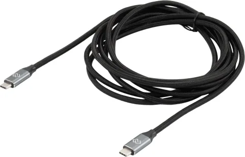 Зарядный кабель Digma D-TYPE-C-USB3.2-100W-4K-3M (3м, черный)