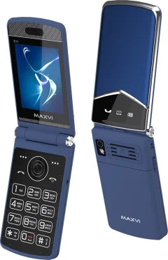 Мобильный телефон Maxvi E11 (синий/серебристый) — фото 1