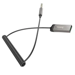 Bluetooth адаптер для автомобиля Hoco E78 с кабелем (металлик) — фото 2