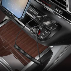 Bluetooth адаптер для автомобиля Hoco E78 с кабелем (металлик) — фото 5