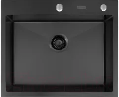 Мойка кухонная Arfeka Eco AR 60x50 + RM AR + DS AR (черный, с аксессуарами) — фото 3