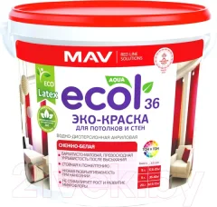 Краска MAV Ecol ВД-АК-2036 (5л, снежно-белый матовый) — фото 3