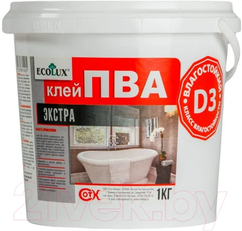 Клей Ecolux Экстра Влагостойкий (1кг)