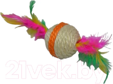 Игрушка для кошек Ekia Мяч с перьями EK113