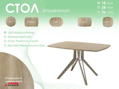 Обеденный стол AMC Elite / Е21(1100) D6 (капучино/дуб небраска натур) — фото 5