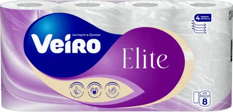 Туалетная бумага Veiro Elite Extra 4х слойная (8шт)