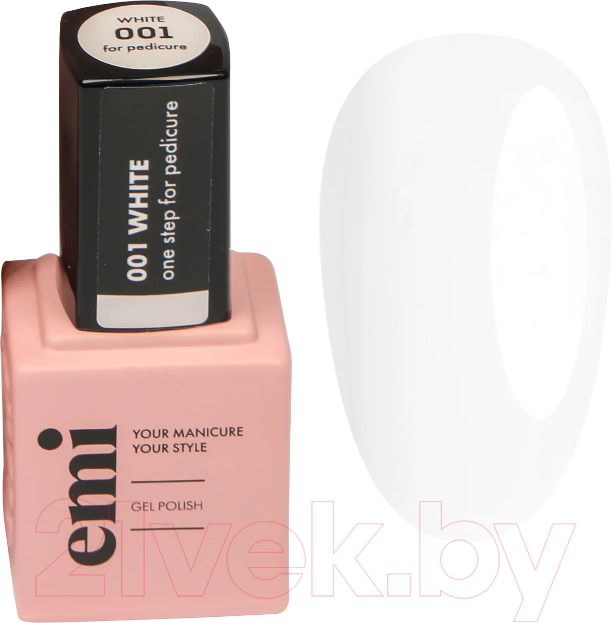 Гель-лак для ногтей E.Mi E.MiLac For Pedicure Белый №1 (9мл)