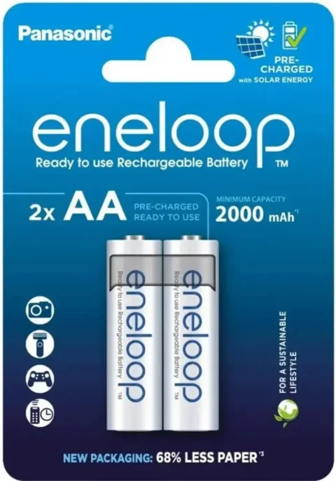 Комплект аккумуляторов Panasonic Eneloop AA 2000 / BK-3MCDE/2CP (2шт)