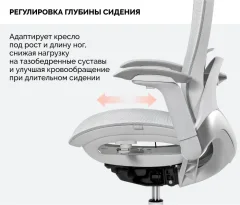 Кресло офисное Sparx Enigma Plus FT-3 (белый/серый) — фото 7