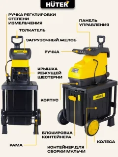 Садовый измельчитель электрический Huter ESH-2800PRO (70/13/17) — фото 4