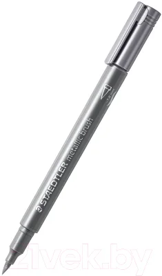 Маркер перманентный Staedtler Мetallic с кисточкой / 8321-81 (серебристый) — фото 3