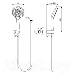 Душевой гарнитур Ideal Standard Evo Jet Round B1765AA — фото 2