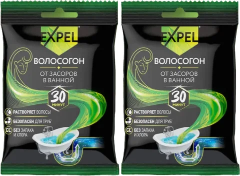 Средство для устранения засоров Expel Волосогон (2x50г)