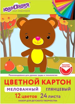 Набор цветного картона Юнландия Мелованный Extra / 113551 — фото 1