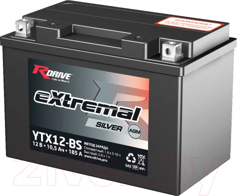 Мотоаккумулятор RDrive eXtremal Silver YTX12-BS (10.5 А/ч)