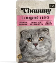 Влажный корм для кошек Chammy С говядиной в соусе / F18247 (30x85г) — фото 6