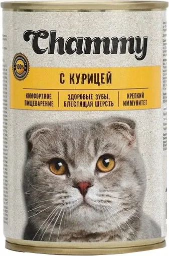 Влажный корм для кошек Chammy С курицей в соусе / F19077 (415г)