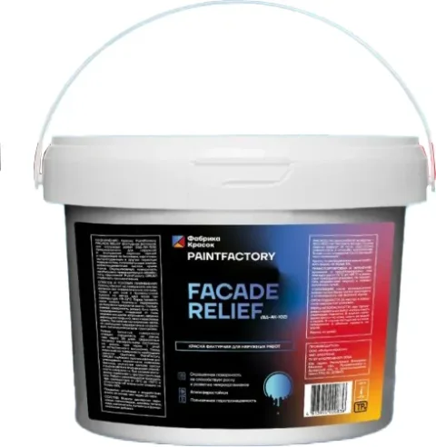 Краска PaintFactory Facade Relief фасадная фактурная для наружных работ 0.5-1.0мм (28кг, белый)