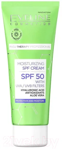 Крем для лица Eveline Cosmetics Face Therapy Prof Увлажняющий SPF50 c фильтрами UVA И UVB (30мл) — фото 1