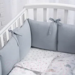 Комплект постельный для малышей Perina Fancy Слоники / F3-01.10 (3 предмета, голубой) — фото 2