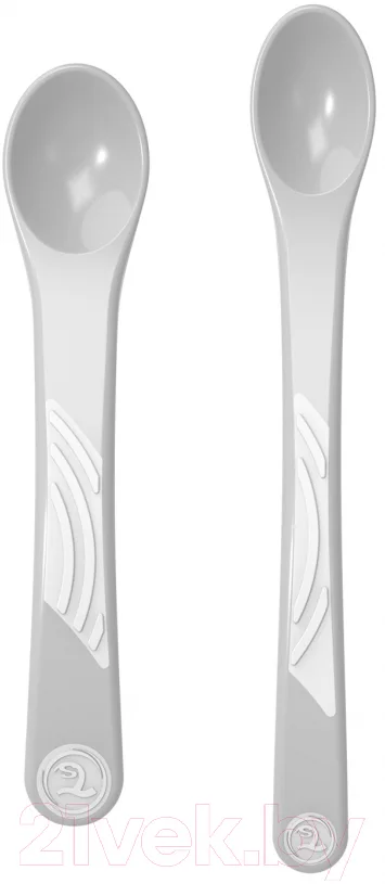 Набор столовых ложек для кормления Twistshake Feeding Spoon / 78194 (2шт, серый)