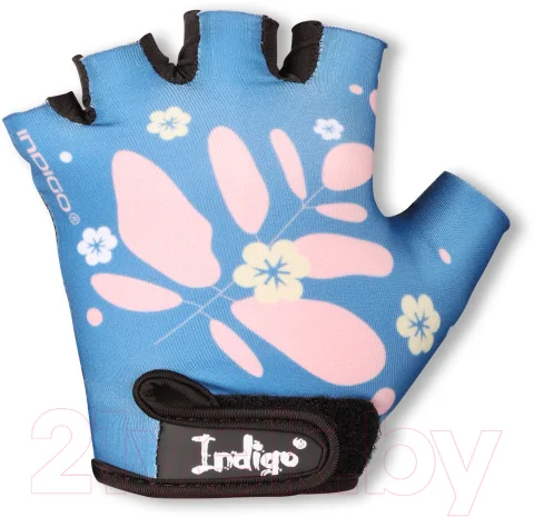 Велоперчатки Indigo Sport Fern / IN322 (4XS, синий/розовый)