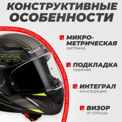 Мотошлем LS2 FF353 Rapid 2 Rokku (XL, черный матовый/желтый) — фото 2