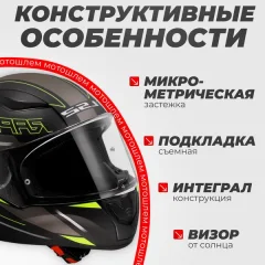 Мотошлем LS2 FF353 Rapid 2 Rokku (XL, черный матовый/желтый) — фото 10