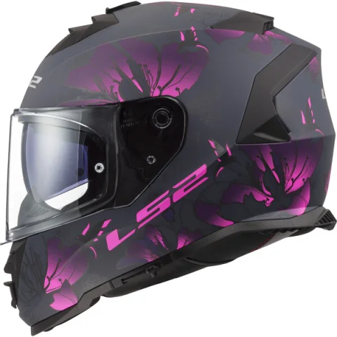 Мотошлем LS2 Ff800 Storm II Burst (XL, черный матовый/розовый)