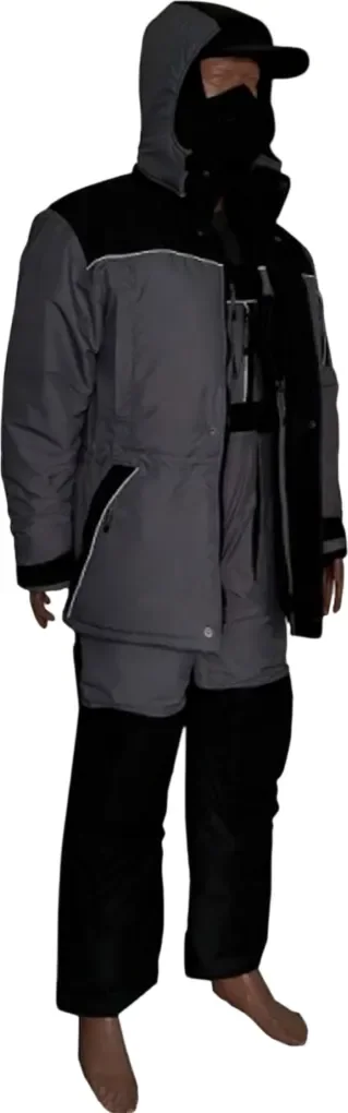 Костюм для охоты и рыбалки UniversaL Fisher -35 (р.46-48/180-190, серый/черный)