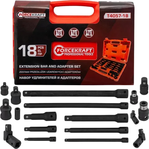 Набор удлинителей слесарных ForceKraft И адаптеров FK-T4057-18 (65243)