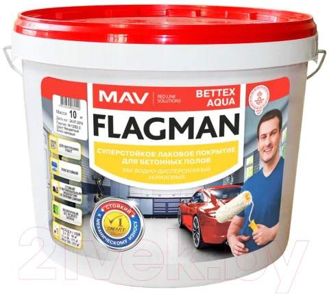 Лак MAV Flagman Bettex Aqua (11л, бесцветный матовый)