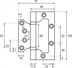 Петля дверная Vettore Flush 2.5x75x100 AB (бронза) — фото 4