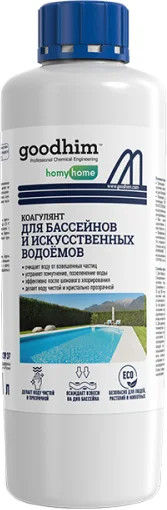 Коагулянт для бассейна GoodHim Для очистки воды в бассейнах и искуственных водоемах (1л)