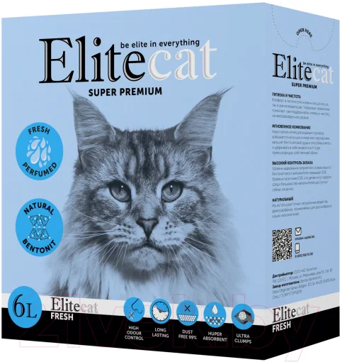 Наполнитель для туалета EliteCat Fresh с ароматом свежести 2459/EC (6л/5.142кг)
