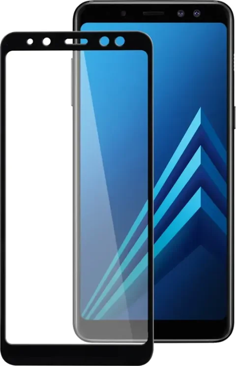 Защитное стекло для телефона Case Full Screen для Galaxy A8 2018 (черный/глянец)