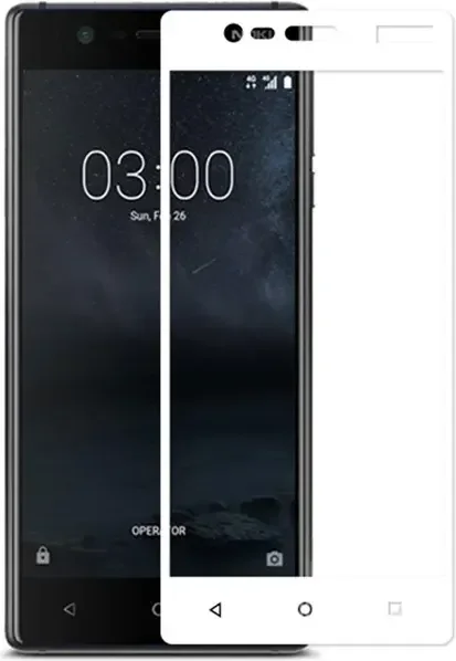 Защитное стекло для телефона Case Full Screen для Nokia 3 (белый/глянец)