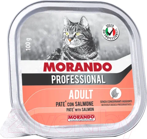 Влажный корм для кошек Morando Gatto Professional паштет с лососем (100г)