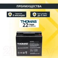 Аккумуляторная батарея THOMAS GB 12-18S — фото 3